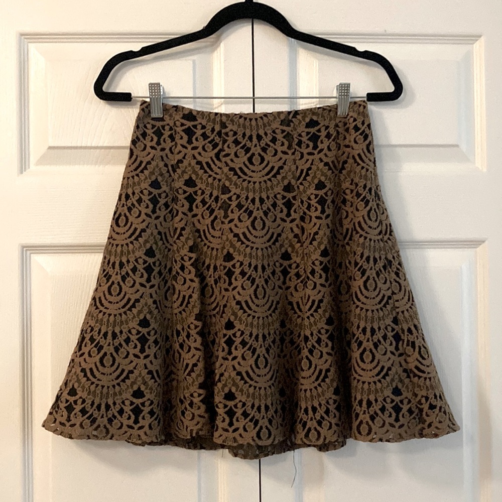 Vintage Anthro! Gorgeous Lace Overlay Skater Skirt